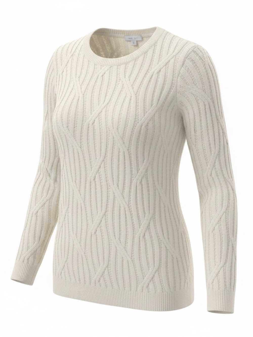 J JILL Sweater Womens M Ivory White Chenille Pullover Textured Knit Tunic Office